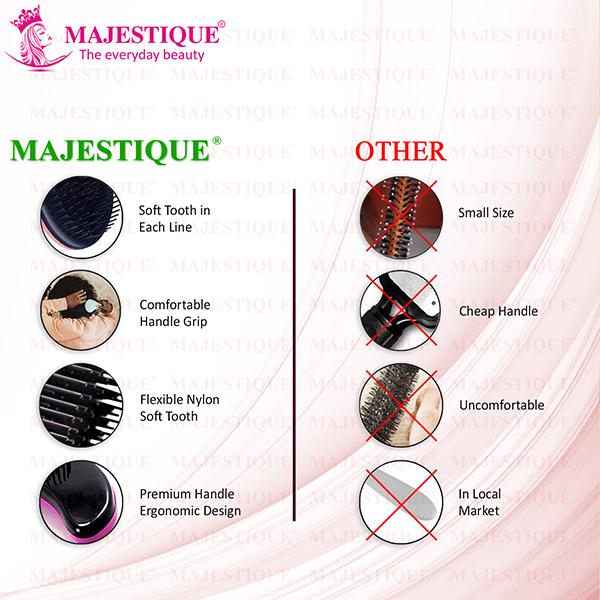 Majestique Curve Detangling Hair Brush for for All Hair Types Adults, and Kids - Multicolor 1's - Hair Brushes