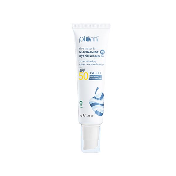 Netmeds | Plum 2% Niacinamide & Rice Water Hybrid Face Sunscreen With Spf 50 Pa+++ 50 gm