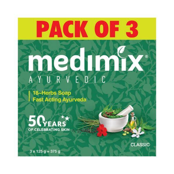 Medimix Ayurvedic Classic 18 Herbs Soap 125gm each 3's - Soaps
