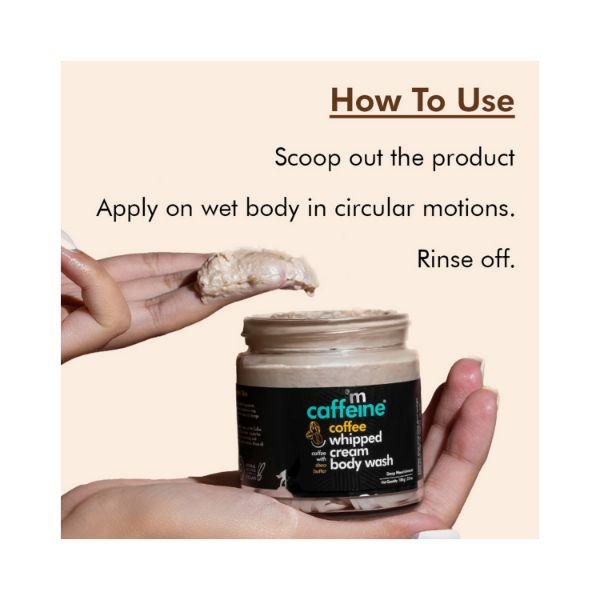 mCaffeine Whipped Cream Coffee Body Wash With Shea Butter Moisturizing & Cleansing Shower 100 gm - Shower Gels & Body Wash