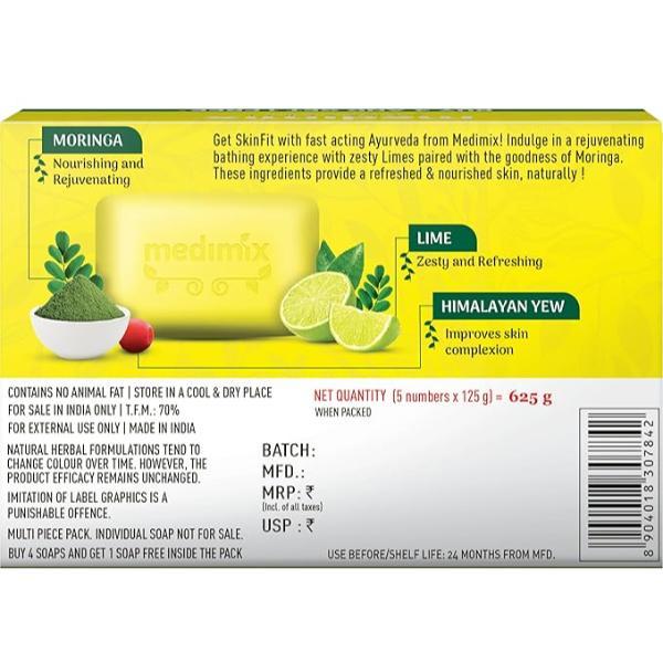 Medimix Ayruvedic Lime With Moringa Soap (Pack Of 4 x 125 g) + 125 g Free - Personal Care (Ayush)