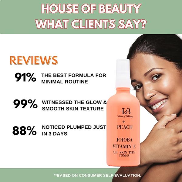 House of Beauty Peach+Jojoba Toner-All Skin Types - Dry, Combination, & Sensitive Skin 100ml - Toners