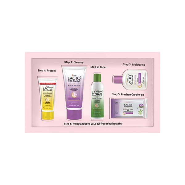 Lacto Calamine Gift Box, Face Wash, Face Lotion, Sunscreen, Facial Wipes, Toner, Oil Free Radiance 850 gm - Makeup Kits & Sets