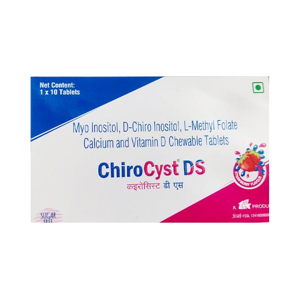 CHIROCYST DS Sugar Free Strawberry Flavour Chewable Tablet 10's