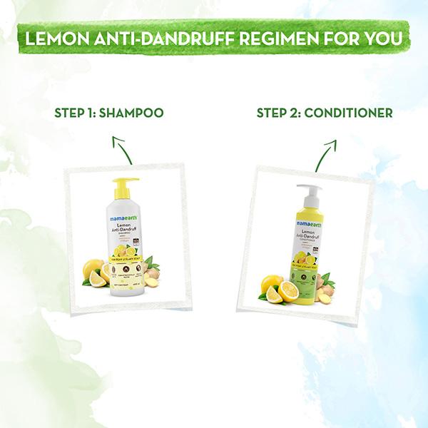 Mama earth Lemon Anti Dandruff Shampoo With Lemon &Ginger For Itchy & Flaky Scalp 400 ml - Shampoos