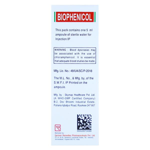 Biophenicol Succinate 1gm Injection 1'S - Bacterial Infections-Chl