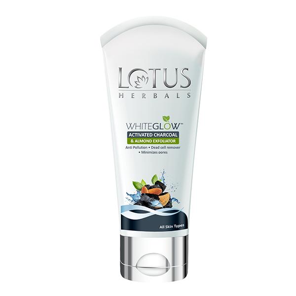 Netmeds | Lotus Herbals Whiteglow Activated Charcoal & Almond Exfoliator 100 Gm
