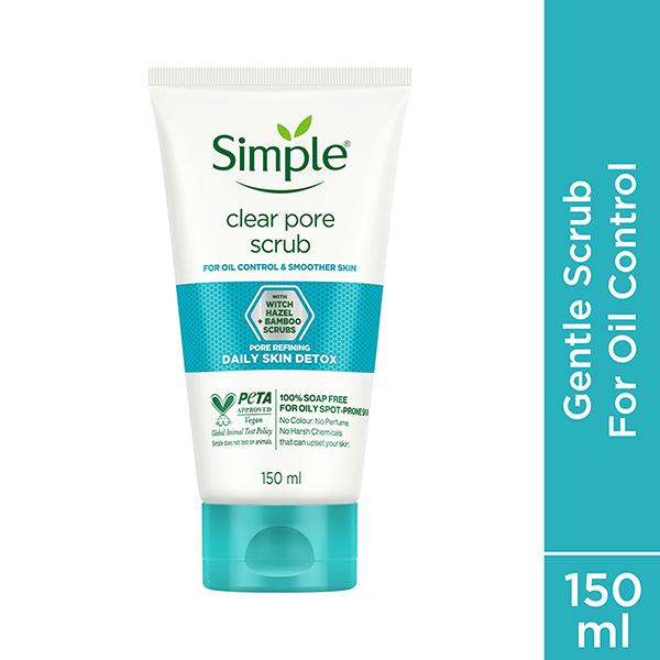 Simple Daily Skin Detox Clear Pore Facial Scrub 150 ml - Face Scrubs