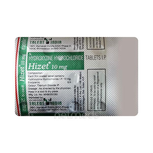 Hizet 10mg Tablet 15'S - Anxiety-Anx