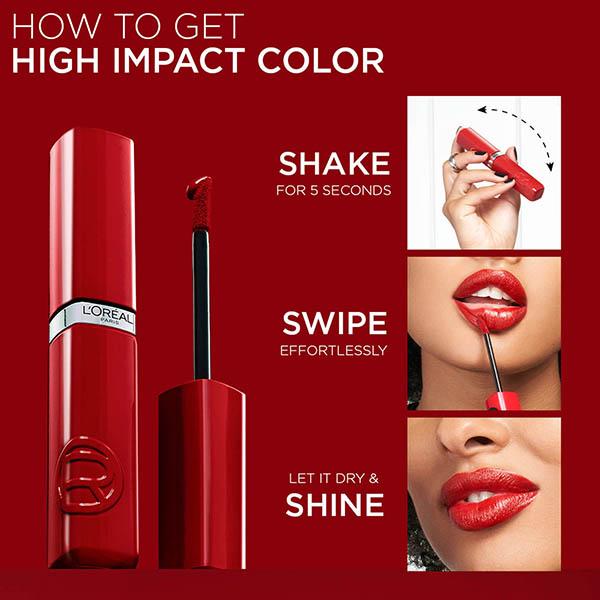 Loreal Paris Infallible Laque Resistance Lacquer-Like Shine, 16H Longwear, 520 Berry Bordeaux 4 ml - Liquid Lipsticks