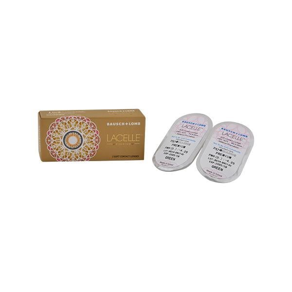 Bausch & Lomb LACELLE Premium Colored Monthly Contact Lens - 2 Lens/Box - Green (PWR 0.00) - Eyecare Lenses