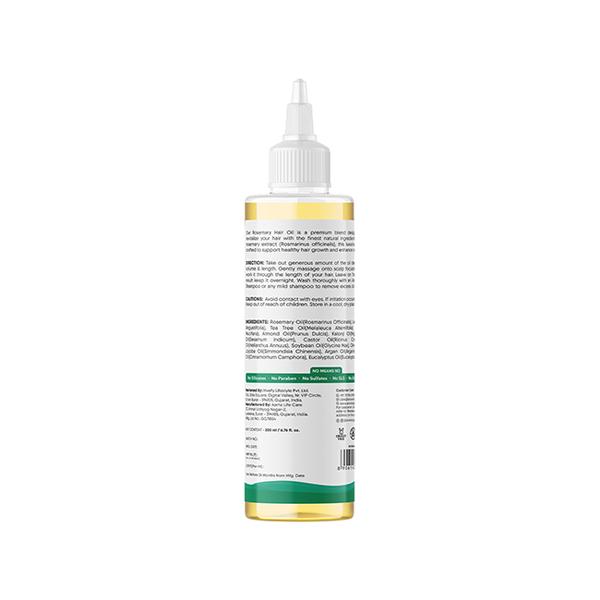 Aravi Organic 100% Pure Rosemary Lavender Hair Growth Carrier Hair Oil 200 ml - Hair Oils