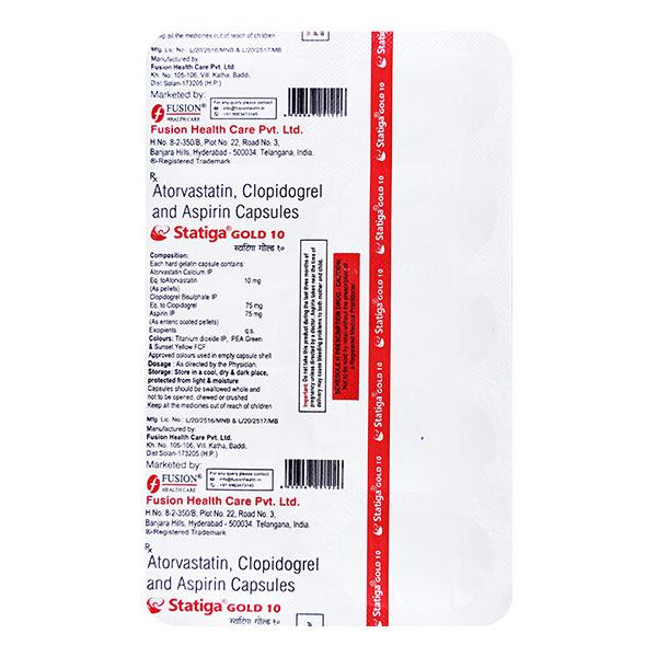 STATIGA GOLD 10 Capsule 10's - High Cholesterol-Dys