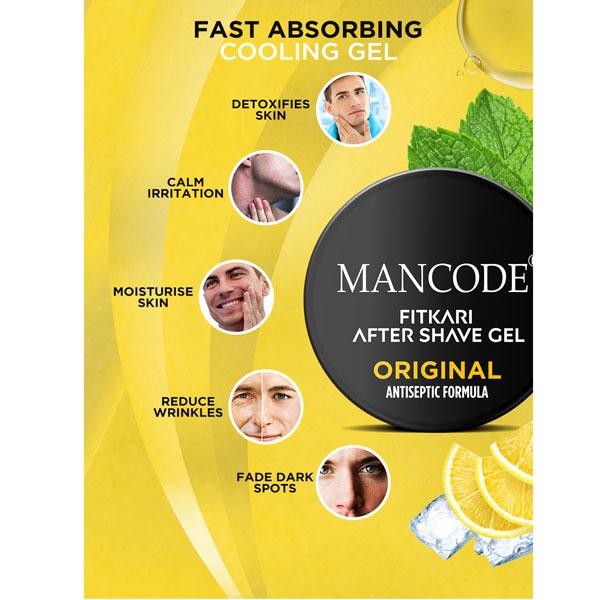 Mancode Fitkari After Shave Gel Original Antiseptic Formula 100 gm - Shaving Gels