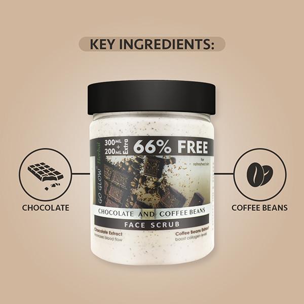 Berina Go Glow By Berina Chocolate & Coffee Beans Face Scrub 500 ml - Face Scrubs