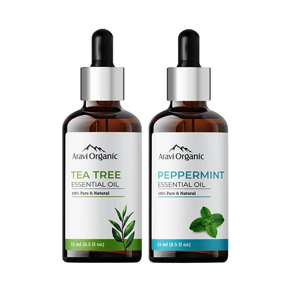 Netmeds | Aravi Organic Tea Tree and Peppermint Essential Oil 100% Pure Oil 30 ml