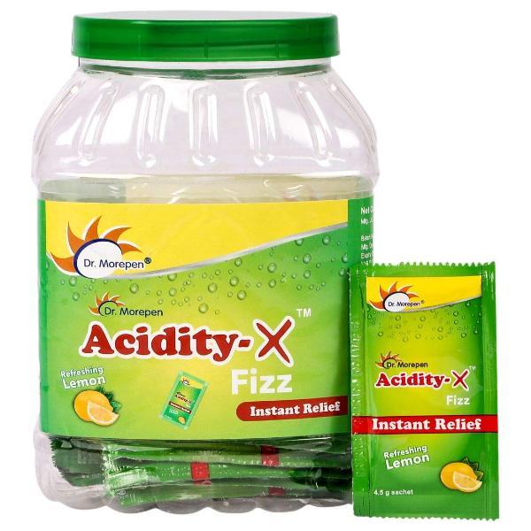 Netmeds | Dr. Morepen Acidity-X Fizz Instant Gas Relief - Refreshing Lemon Flavour Sachets 50's