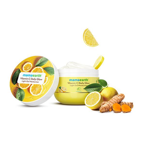 Mamaearth Vitamin C Daily Glow Light Gel Moisturizer with Vit C Turmeric for Skin Brightening 200 gm - Face Moisturizers