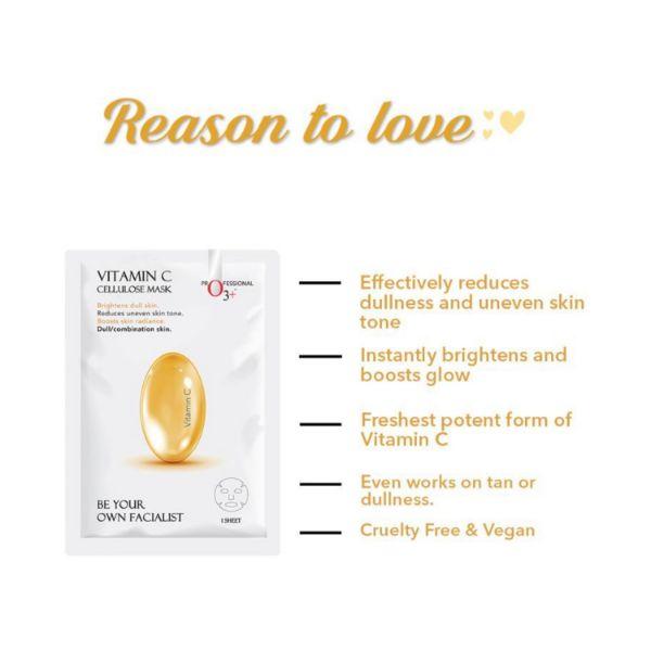O3+ Facialist Vitamin C Cellulose Mask 30 gm - Face Mask