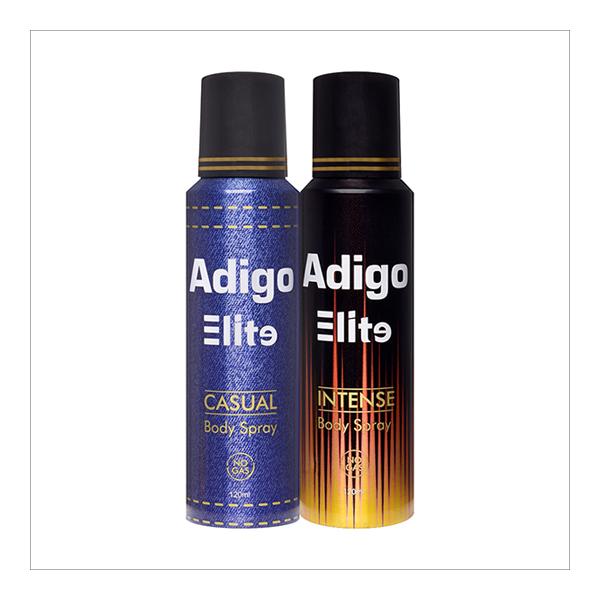 Netmeds | Adigo Elite No Gas Body Spray - Casual + Intense (Pack of 120 ml Each)