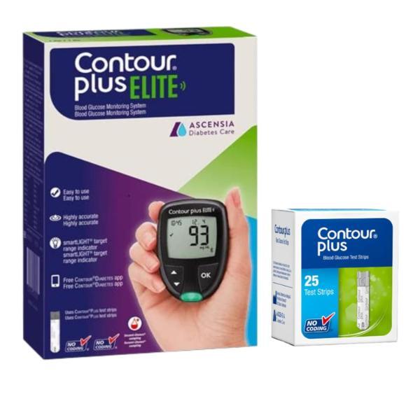 Netmeds | Contour Plus Elite Blood Glucose Monitor with Free Strips 25's