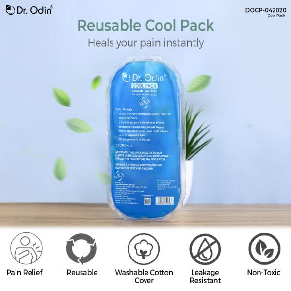 Dr. Odin Reusable Oval Cold Pack for Pain Relief with Washable Cotton Cover and Adjustable 1's - Hot Pack/Ice Bag