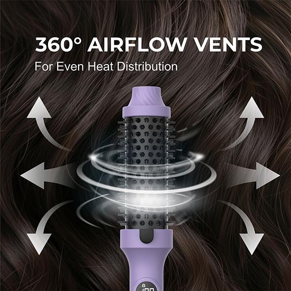 Tash Hair 3-in-1 Heated Round Brush- Volumizer + Curling Tong + Straightener Brush (Va-Va Volume) 1's - Hair Dryers