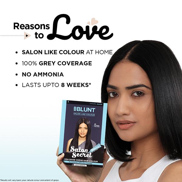 Bblunt Salon Secret High Shine Creme Hair Colour Natural Black 152 ml - Crème