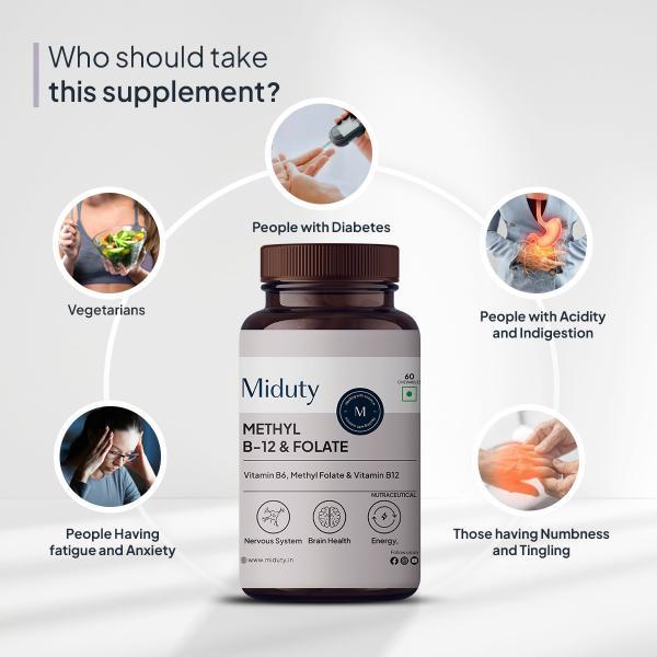 Miduty Methyl B 12 & Folate Chewable Tablet 60's - Calcium And Minerals