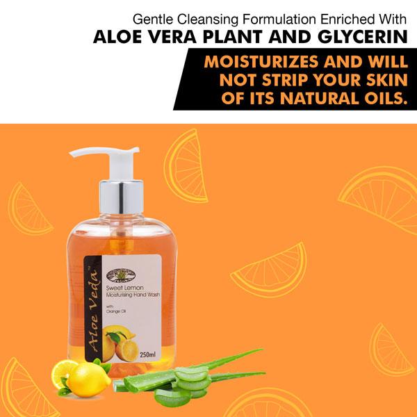 Aloe Veda Handwash - Orange & Sweet Lemon Oil 250 ml - Hand Wash & Soaps