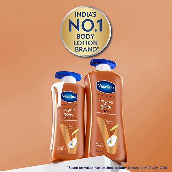 Vaseline Intensive Care Cocoa Glow with pure Cocoa & Shea Butter Restores Glow To Dull & Dry Skin Body Lotion 400ml - Lotions & Creams