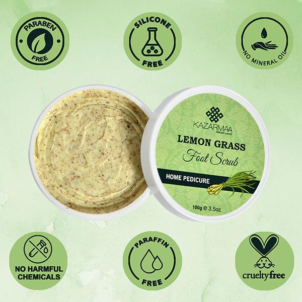 Kazarmaa Lemon Grass Foot Scrub And Foot Scrubber Tool 250 gm - Foot Scrubs