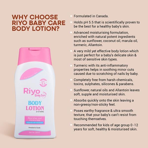 Riyo Baby Body Lotion 200 ml - Creams, Lotions & Oils
