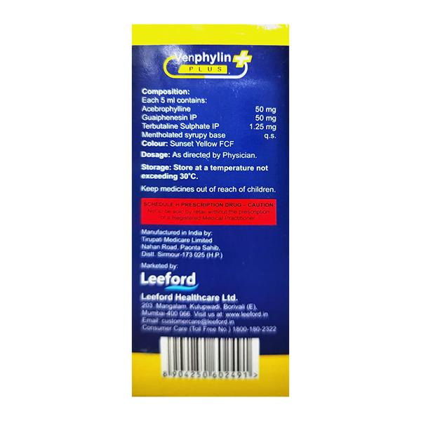 Venphylin Plus Syrup 100ml - Asthma/COPD-Ast