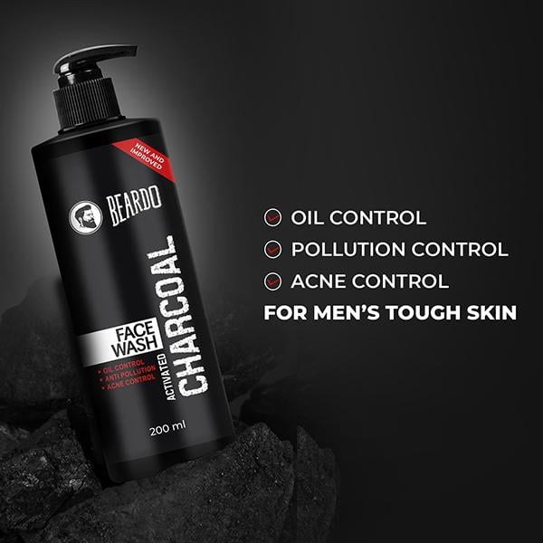 Beardo Activated Charcoal Face Wash 200 ml - Face Wash & Cleansers