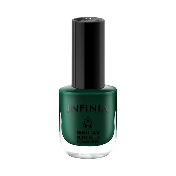 Infinia Green Single Coat Nail Polish Dark Green 071 12 ml - Nail Polish