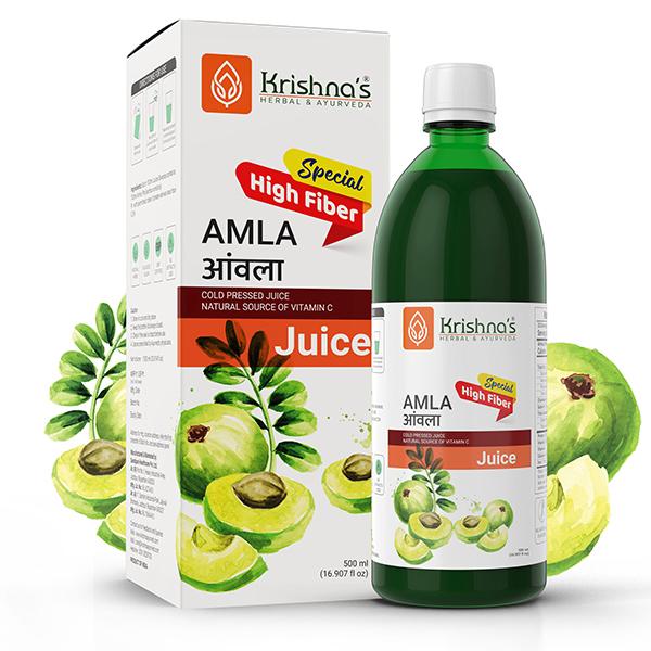 Krishna's Herbal & Ayurveda Special High Fibre Amla Juice 1000 ml - Ayurvedic Juices