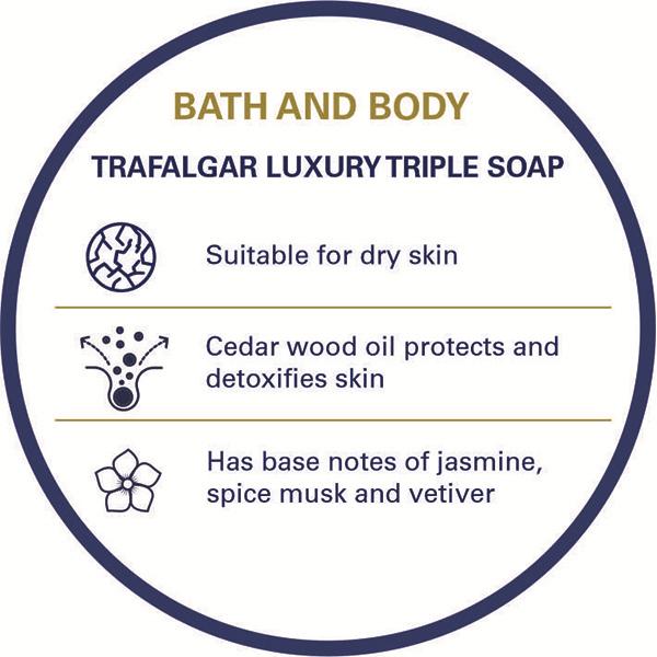 Truefitt and Hill Trafalgar Bath and Body Soap Essential Grooming Collection 150gm 3's - Soaps