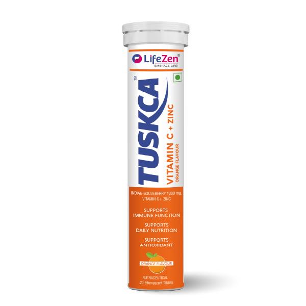Netmeds | LifeZen Tuskca Natural Immunity Booster Vitamin C 1000 mg Tablet - Orange 20's