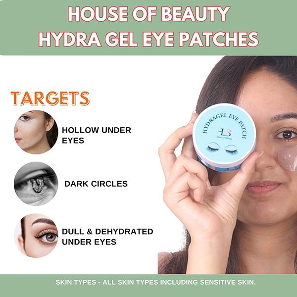 House of Beauty Hydragel Eye Patches-Hollow Undereye Plumping, Dark-Circles, Puffiness (30Pairs) 60's - Dark Circle & Wrinkle Busters