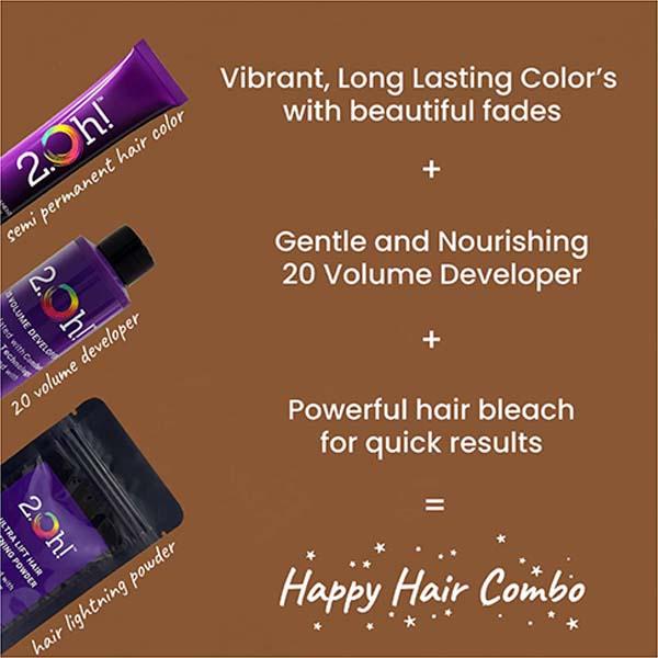 2.Oh! Semi Permanent Hair Color + Lightning Kit - Caramel Combo 1's - Hair Creams