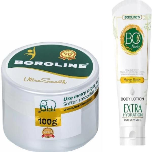 Netmeds | Boroline Ultra Smooth Cream 100 g (Free Boroline Mango Butter Body Lotion 20 ml)