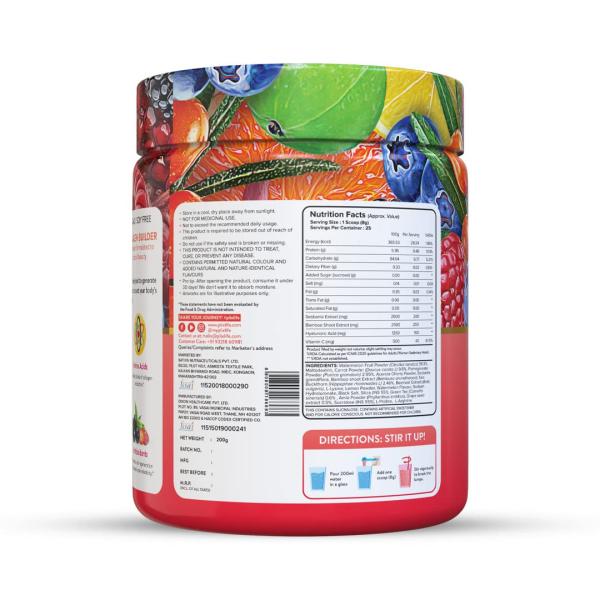 Plix Olena Wholefood Collagen Builder Powder - Watermelon 200 gm - Hair & Skin