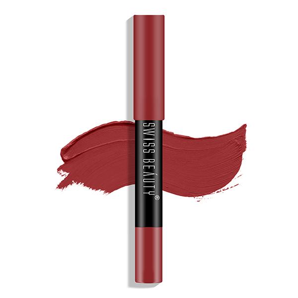Swiss Beauty Stay On Lip Crayon - ( 2 Smoke Red) 3.5gm - Lipsticks