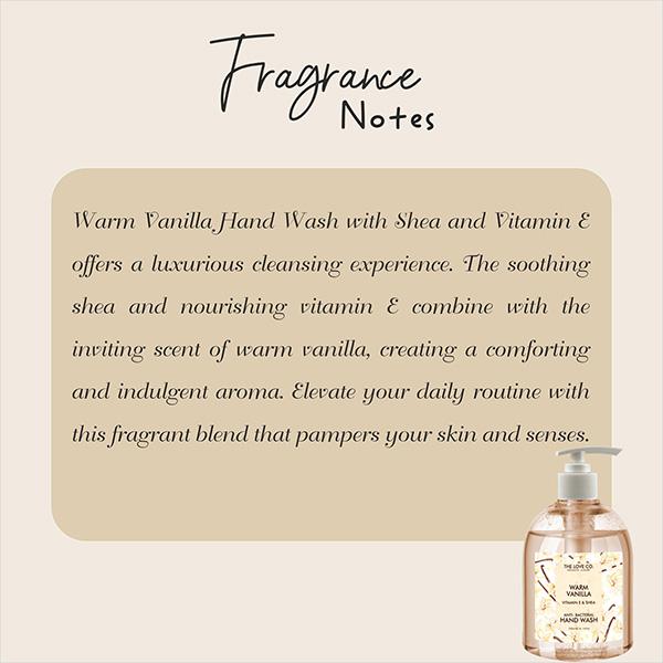 The Love Co. Warm Vanilla Hand Wash For Moisturized Hand - Gentle Cleanser for Soft Hands - Liquid Hand Soap Suitable for Sensitive Skin 300 ml - Hand Wash & Soaps
