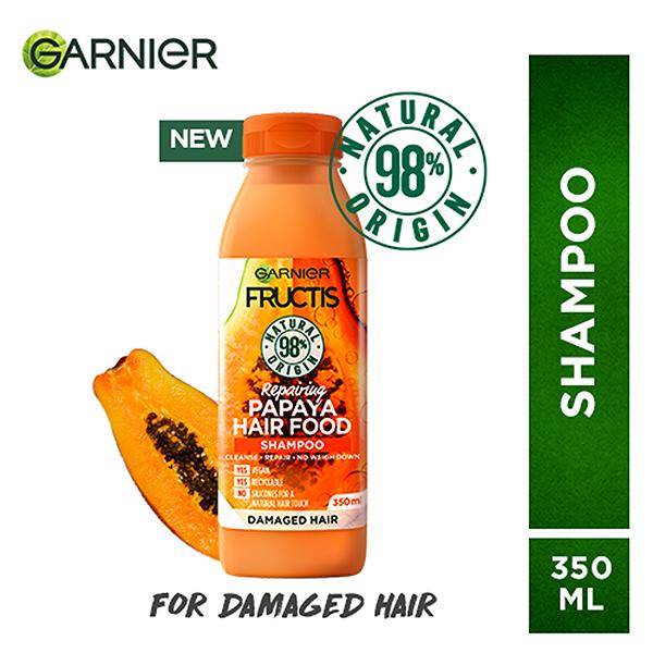 Netmeds | Garnier Fructis Hair Food - Reparing Papaya Shampoo For Damaged Hair 350 ml