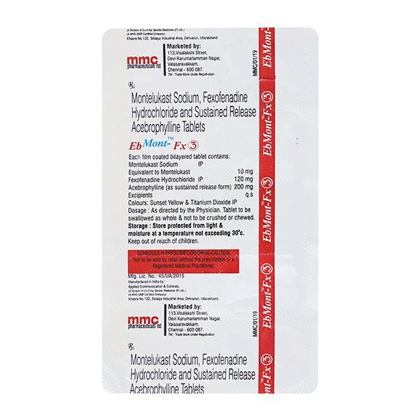 EBMONT FX3 Tablet 10's - Asthma/COPD-Ast