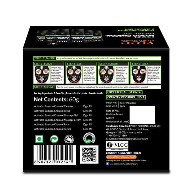 VLCC Activated Bamboo Charcoal Facial Kit 60GM - Facial Kits