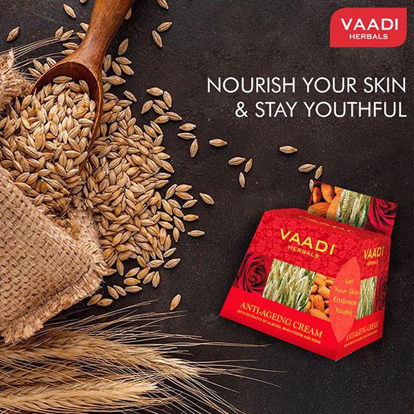 Anti-Ageing Cream - Almond, Wheatgerm Oil & Rose 30 gm - Creams/Oils/Lotions