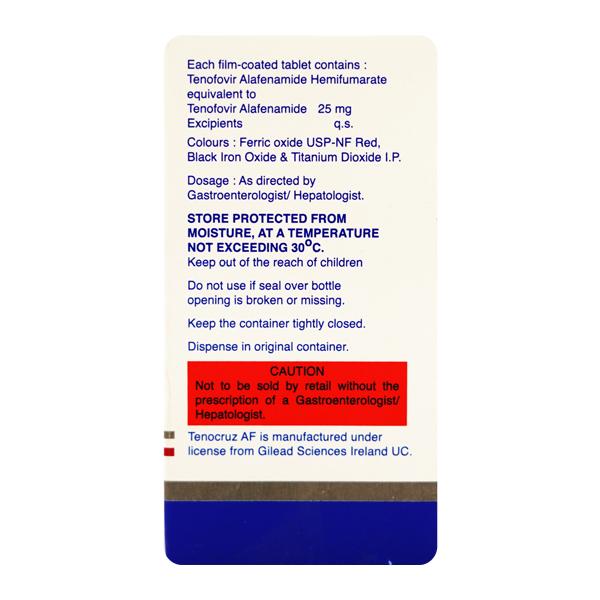 Tenocruz Af 25Mg Tablet 30's - Viral infections-Ant